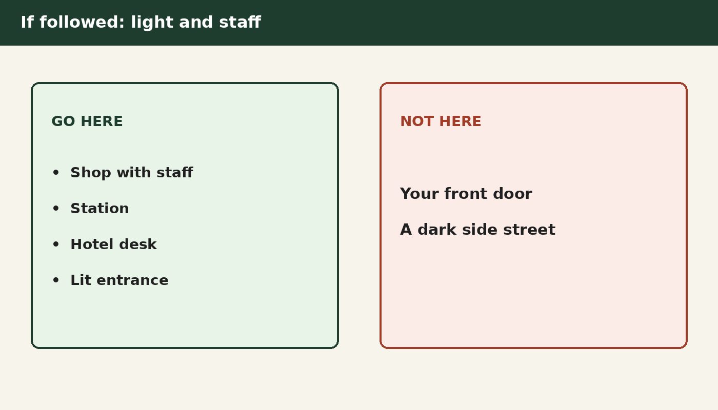 If followed, go to light and staff, not home